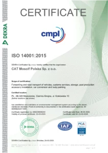 ISO 14001 electronic certificate